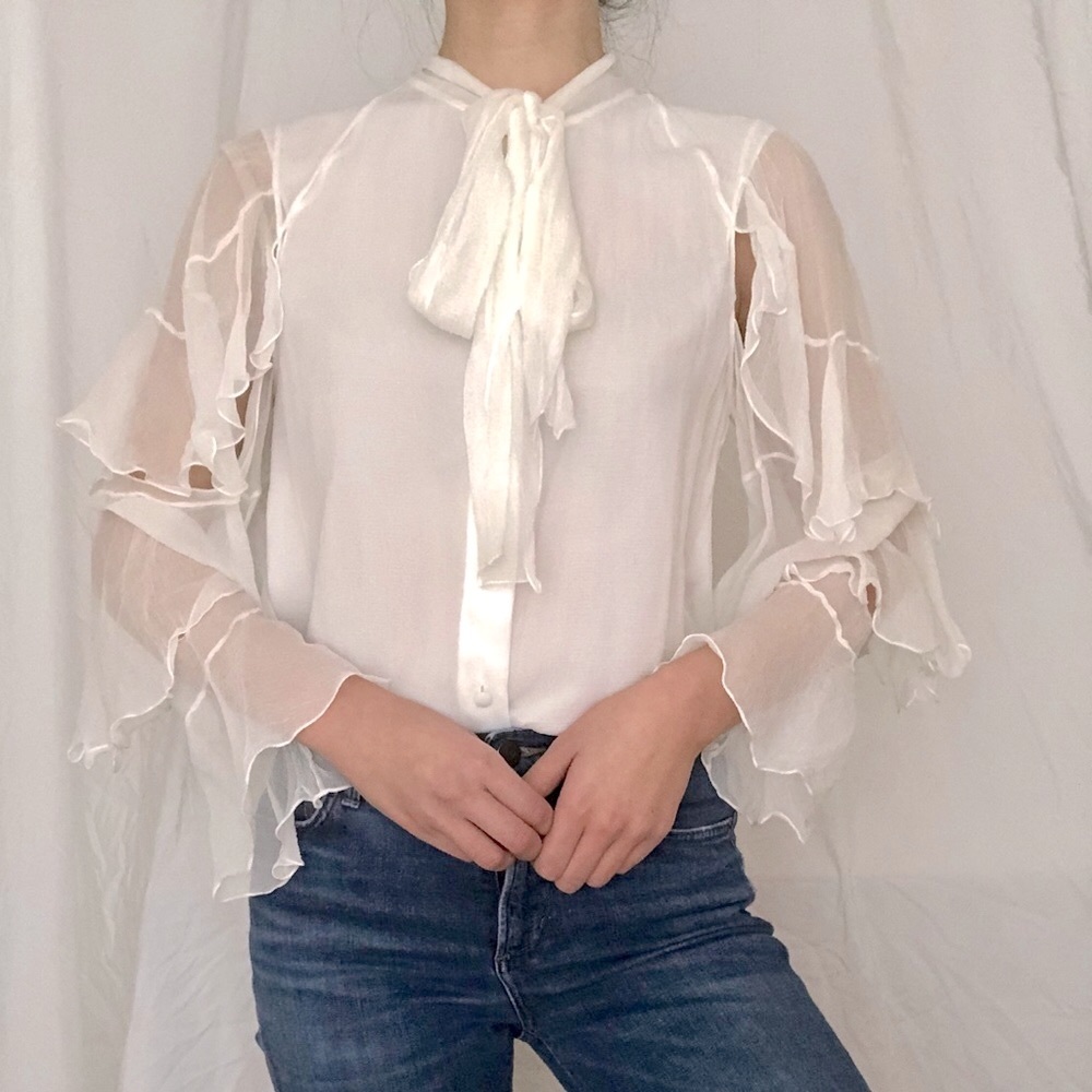 Chloe white silk top xs